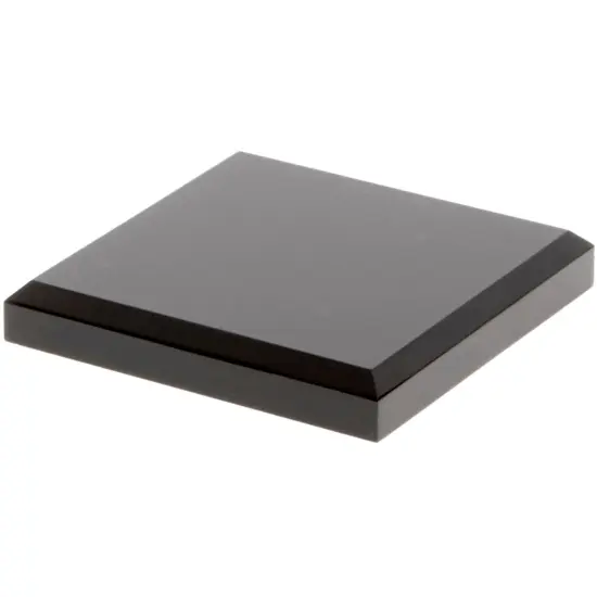 Plymor Black Acrylic Square Beveled Display Base, 3" W x 3" D x 0.5" H {1}