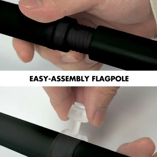 G128 Combo Pack: 6 Ft Twist Free Aluminum Spinning Flagpole (Black) & Republic of the Congo Flag | 3x5 Ft | LiteWeave Pro Series Printed 150D Polyester | Pole with Flag Included {6}