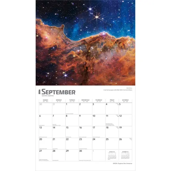 NASA Explore the Universe | 2026 14 x 24 Inch (Hanging) Monthly Deluxe Wall Calendar | Foil Stamped Cover | Plastic-Free {4}