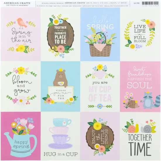 American Crafts Holiday/Event Single-Sided Cardstock 12"X12"-Tea Party {1}