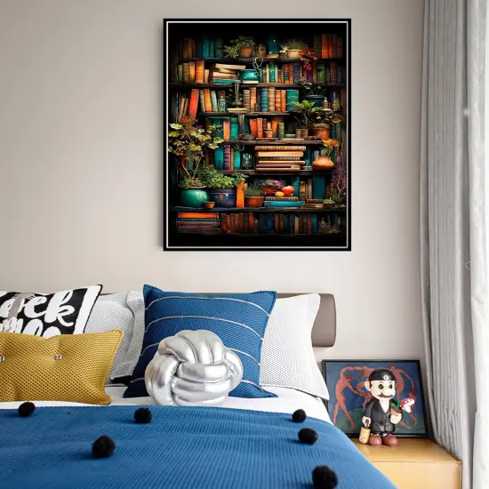 2 Pack Bookshelf Paint by Number Adult(with Gifts Box)- (40x50cm) {3}