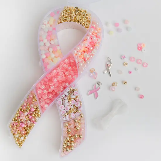 Susan G. Komen Breast Cancer Awareness Pink Ribbon & Letter Bead Box {1}