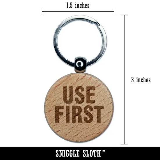 Use First Production Inventory Management Manufacturing Label Engraved Wood Round Keychain Tag Charm {2}