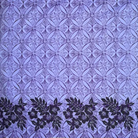 1 Yard Tropical Floral Border Fabric 100% Polyester, 60" Wide Blue Iris {1}