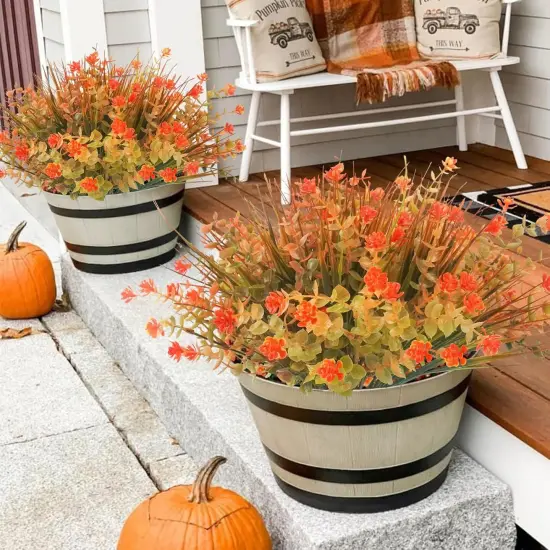 20 Pcs Artificial Fall Flowers - Eucalyptus & Grass {4}