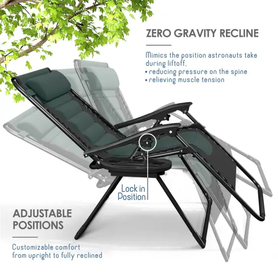 Nestl Outdoor Padded Zero Gravity Chair {2}