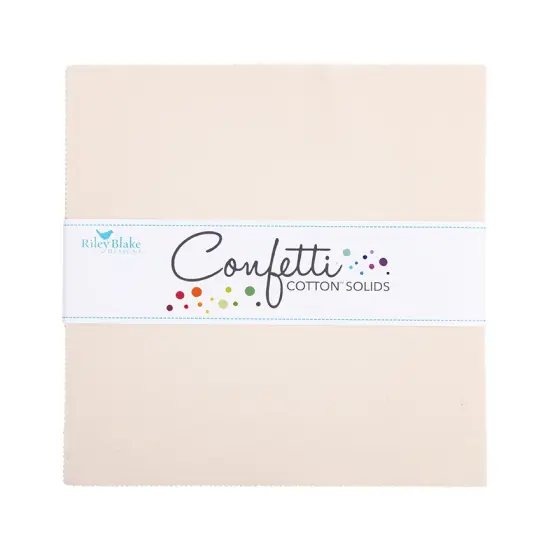 Confetti Cotton 10" Square Pack (Layer Cake / 10" Stacker) in Ivory byfor Riley Blake (10-120-IVORY-42) {1}
