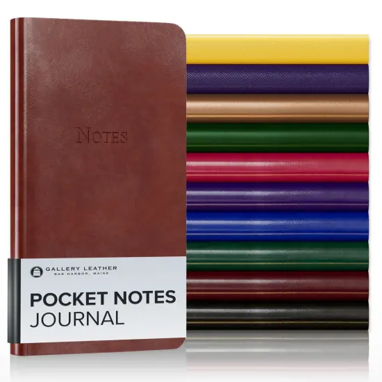 Pocket Notes Leather Journal by Gallery Leather - 6"x3.25" Acadia Tan {1}