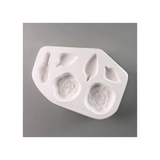 10&rdquo; x 7.5" x 1.5" Roses and Leaves Frit Casting Glass Fusing Kiln Mold {3}