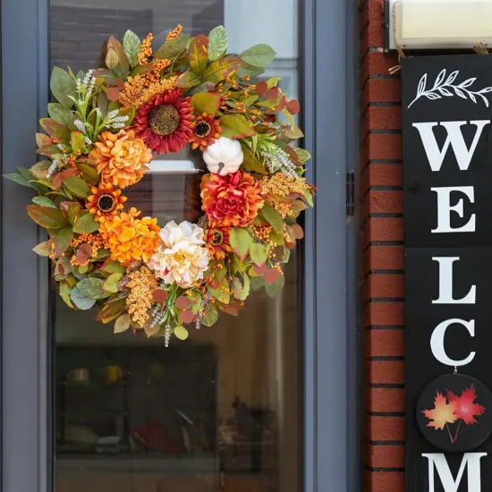 Artificial Autumn Fall Wreath {2}