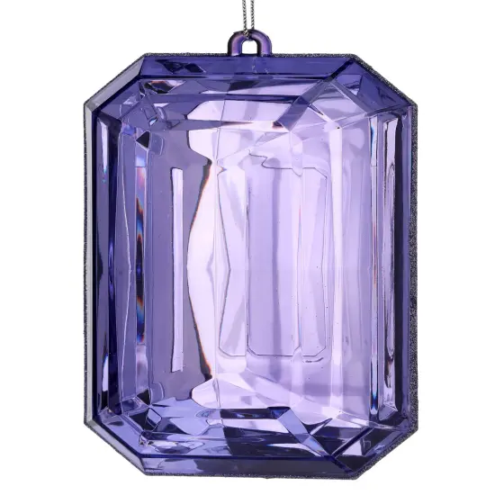 MTX67416 9" Acrylic Emerald Cut Precious Gem Ornament - Choose from Stunning Colors Orange {6}