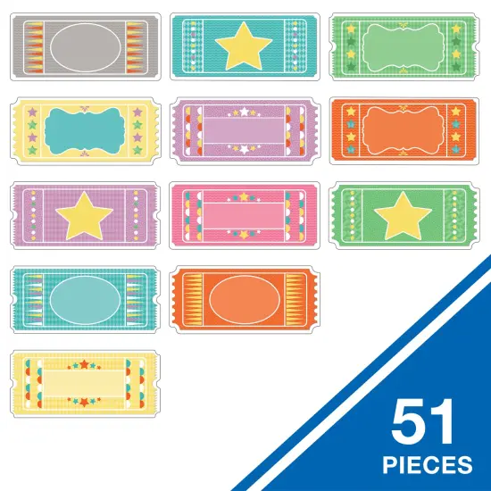 Carson Dellosa &ndash; Up & Away Tickets Colorful Cut-Outs, Classroom D&eacute;cor, 51 Pieces {2}