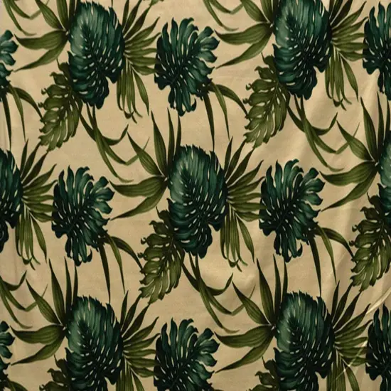 1 Yard Monstera Leaf Dypsis Lutescens Heavy Barkcloth Fabric, 100% Cotton, 36in L x 57in W {2}