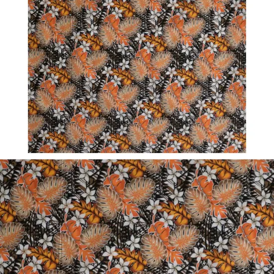 1 Yard Tiare Split Leaf Monstera Poly Cotton Fabric 44/45 Inches Wide Royal {3}