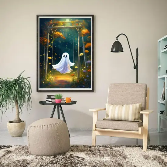 The Ghost on The Swing Diamond Art Home Wall Decor 12x16inch {2}