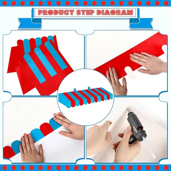 4 Pack Circus Awning Decoration (Red and Blue) {3}