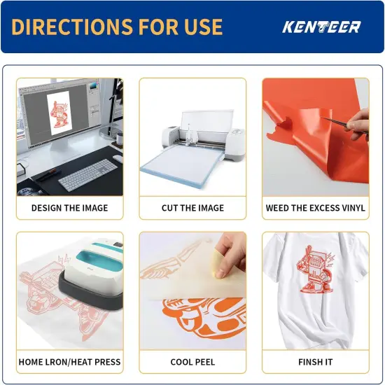 42 Pack 12"x10" Iron On Vinyl Sheets for Cricut/Silhouette with 13 Vibrant Colors {4}