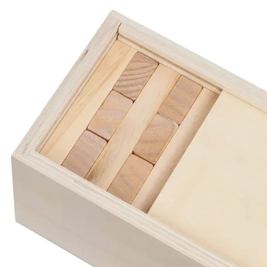 WE Games Wooden Blocks Stacking Tower Game with Wooden Box, 14 in. {3}