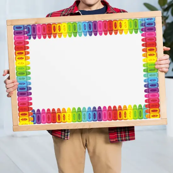 Wrapables 60 Feet Bulletin Board Borders, Adhesive Decorative Trim Stickers, Crayons {4}
