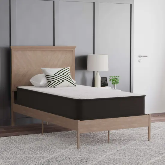 Emma and Oliver Drift 10 Inch Hybrid Mattress, High Density Foam and Pocket Spring Mattress in a Box, CertiPur-US Certified Foam {1}