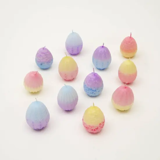 Easter Egg Ombre Candle Set &ndash; 12-Pack Pastel Egg-Shaped Candles a Box &ndash; Spring & Easter D&eacute;cor {2}