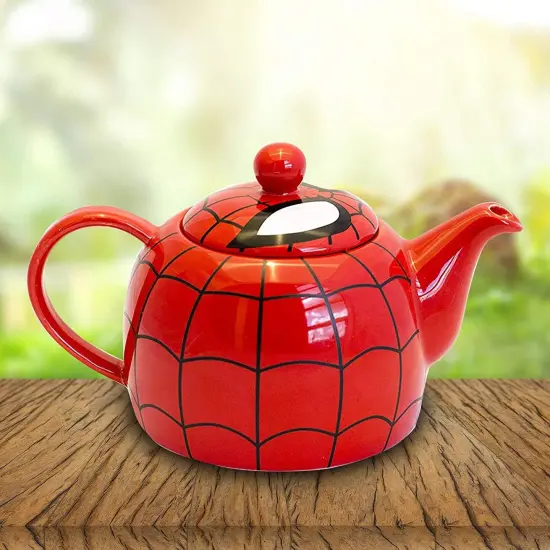 Marvel I AM SPIDER-MAN Ceramic Teapot with Web Mask Detail Lid {3}
