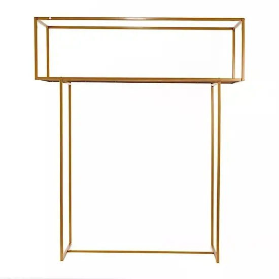 Gold 48 in Rectangle Top Metal Floral DISPLAY STAND Centerpiece Party Events {1}