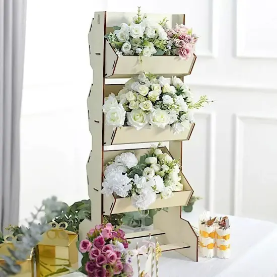 33 in Natural 3 Tier Laser Cut Wooden Cupcake Dessert DISPLAY STAND Party Events {2}