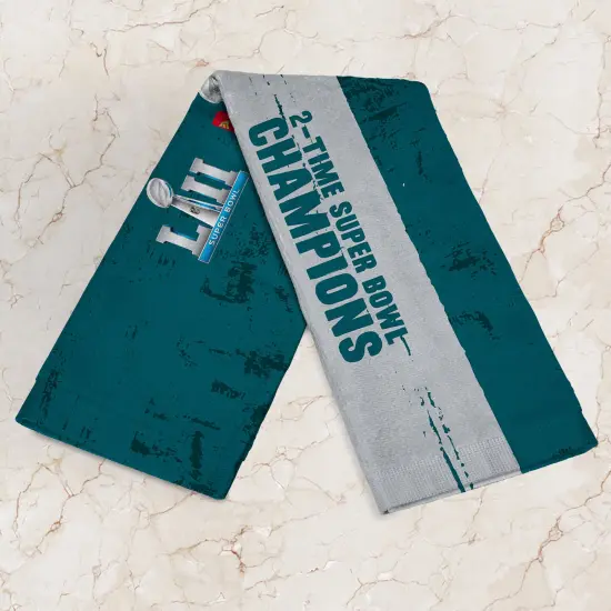 NFL Philadelphia Eagles 2025 Super Bowl LIX Multi Champ Conquerors Fan Towel 2 Pack 16X25 Inches {3}
