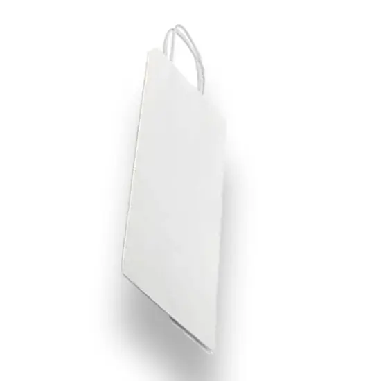 Heavy-Duty Plain White Kraft Shopping Bag 13" x 6" x 15 3/4" {1}