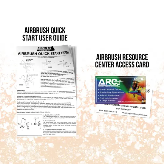 Cool Runner II Dual Fan Air Compressor System Kit with a G22 Gravity Feed Dual-Action Airbrush Set with 0.3 mm Tip - Hose, Holder, How-To Guide {6}