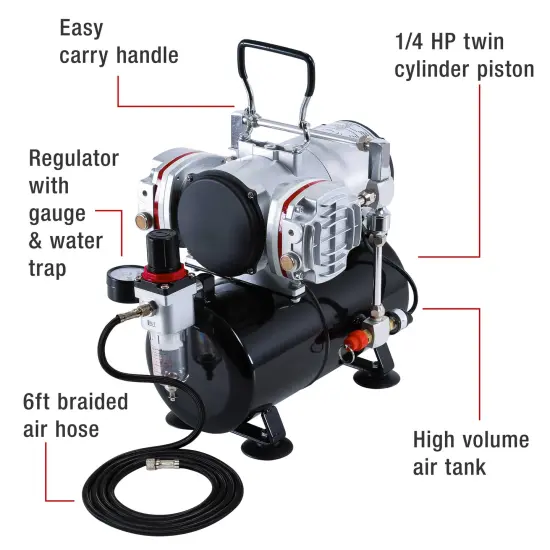 Twin Piston Airbrush Air Compressor {2}
