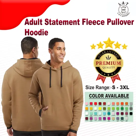 LAt&reg; Adult Statement Fleece Pullover Hoodie BLACK/ TITANIUM {2}