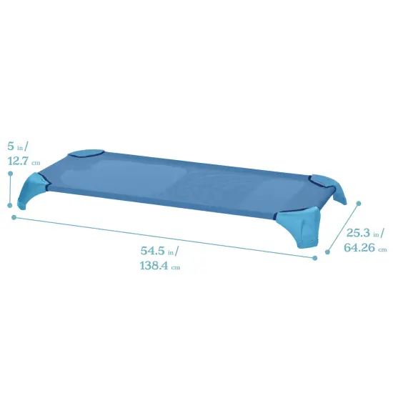 Stackable Cozy Cot with Blanket and Pillow Storage, Ready to Assemble, 6-Pack Powder Blue {2}