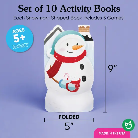 Big Dot of Happiness Snowman Activity Books, Holiday Games for Kids,&nbsp;5-in-1 Holiday Game Bundle, Set of 10 {6}