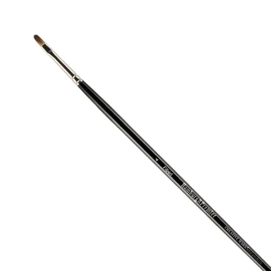 Creative Mark Hamburg Premiere Professional Oil Painting Brushes - Filbert #4 Oil Paint Brush - Handmade in Germany, Natural & Synthetic Hair Blend, Long Triple-Lacquered Birch Handle {1}