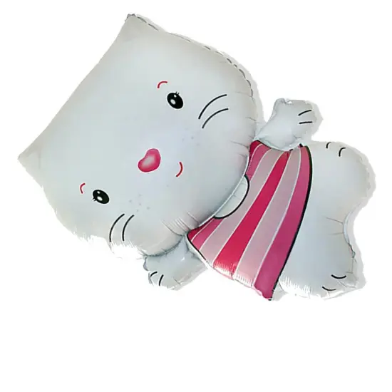 Little Cat White Foil Balloon Large Shape 31" {5}