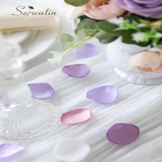 300Pcs Silk Rose Petals Artificial Flower for Weddings Proposal - Purple Pink for Romantic Night {3}