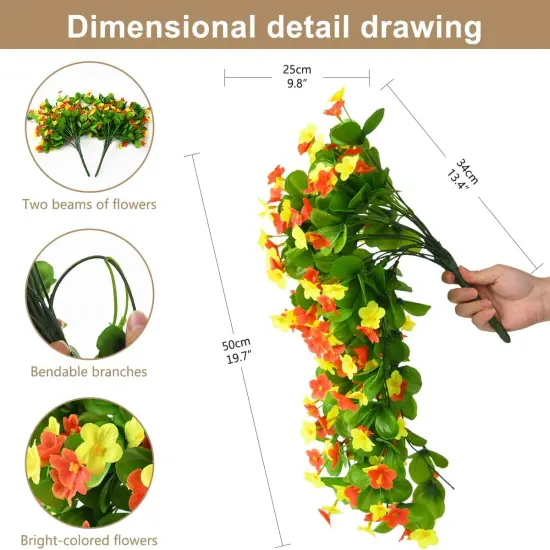 2 Pack Artificial Hanging Flowers Yellow {2}