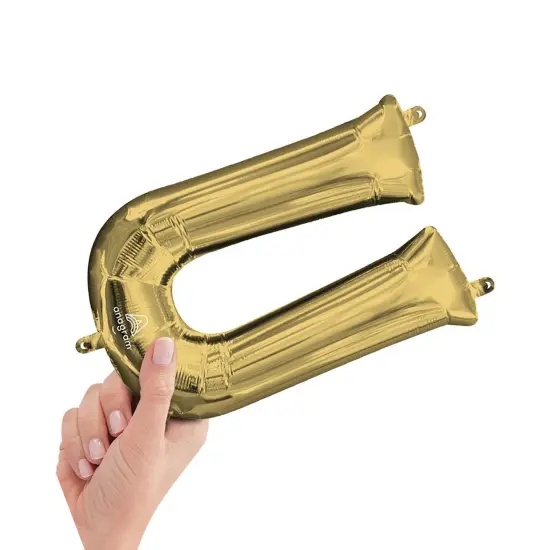 Anagram&reg; 16 Inch Letter U White Gold Air Fill Only {4}