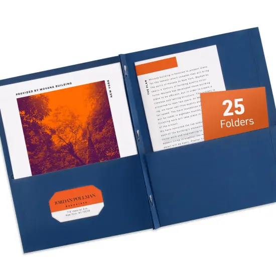 Avery Two Pocket Folders with 3 Prong Fasteners, Holds 70 Sheets, 25 Dark Blue Folders (47975) {1}