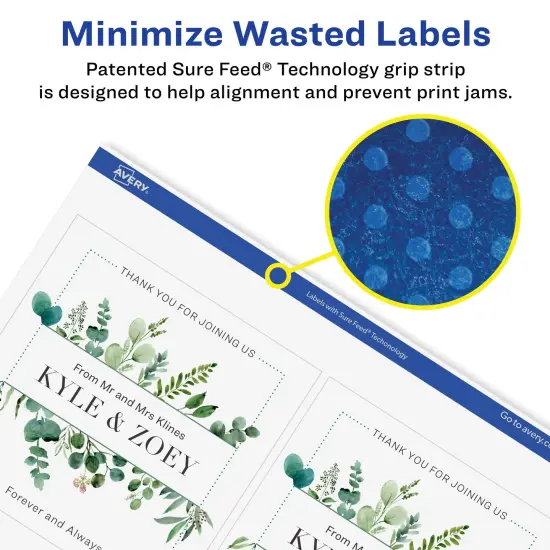 Avery Matte White Removable Square Labels with Sure Feed Technology, 4" x 4" {4}