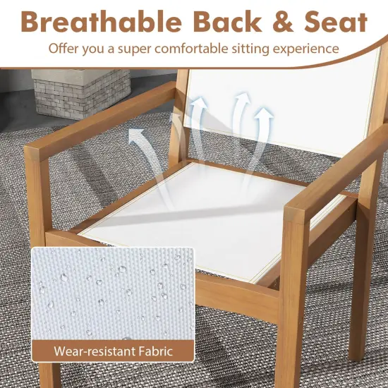 Costway Stackable Dining Chair Set of 2/4 with Wear-resistant Fabric & Breathable Backrest {6}
