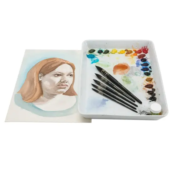 Creative Mark Danube Professional Watercolor Quill Brushes Set of 3 - #6, #10, #14- Kazan Squirrel and Synthetic Hair Watercolor Brushes for Painting {6}