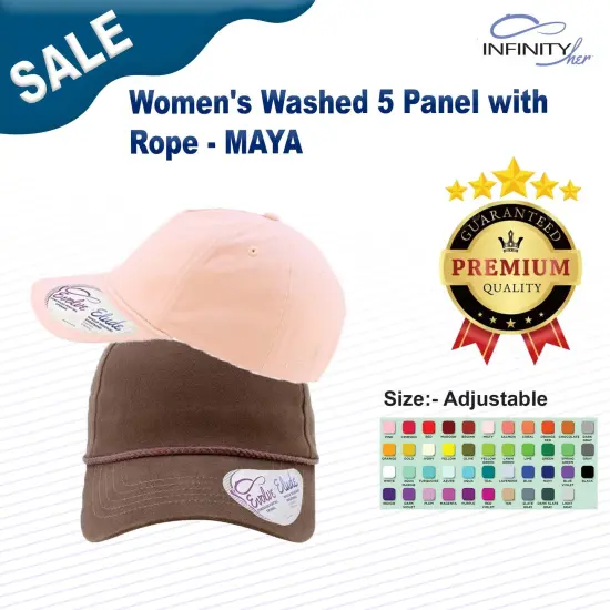 Infinity Her&reg; Women's Washed 5 Panel with Rope Pink Sorbet/ Floral {3}