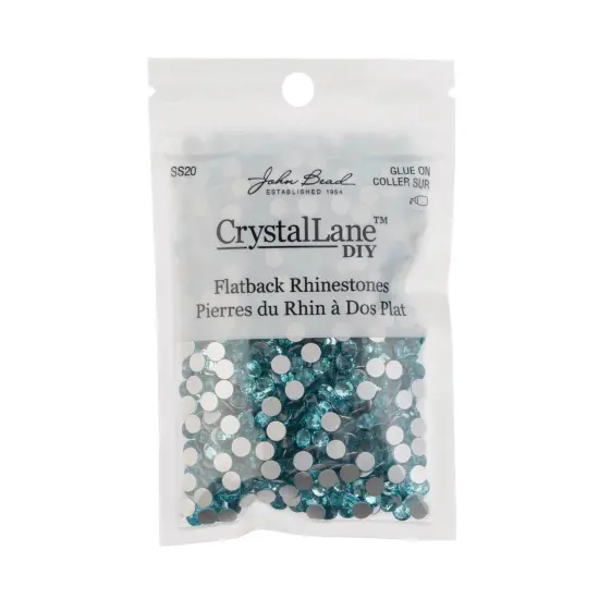 Crystal Lane DIY SS20 Glass Flatback Rhinestones, 1440pcs Aquamarine {3}