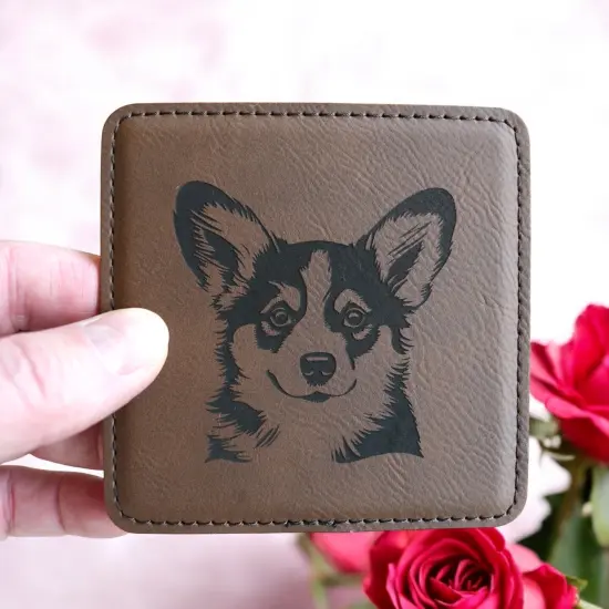 Coaster - Corgi - SET OF 2 - Leather or Stitched Cork Stitched Cork/Black {6}