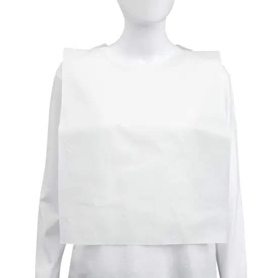 100-Pack Disposable Bibs for Adults and Senior Citizens for Mess-Free Eating, Throw Away Bibs for Accidental Stains and Spills, Single-Use Clothing Protectors (White, 23.6x15.5 in) {5}