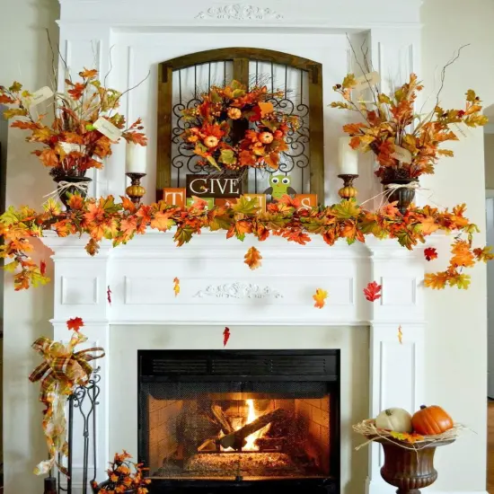2 Pack Fall Maple Leaf Garland, 6.5Ft/Piece Hanging Vine Artificial {2}