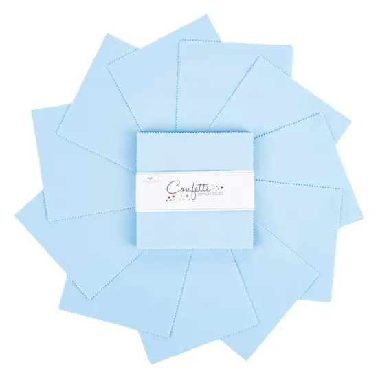 Confetti Cotton 5" Square Pack (Charm Pack / 5" Stacker) in Boy Blue byfor Riley Blake (5-120-BOYBLUE-42) {3}
